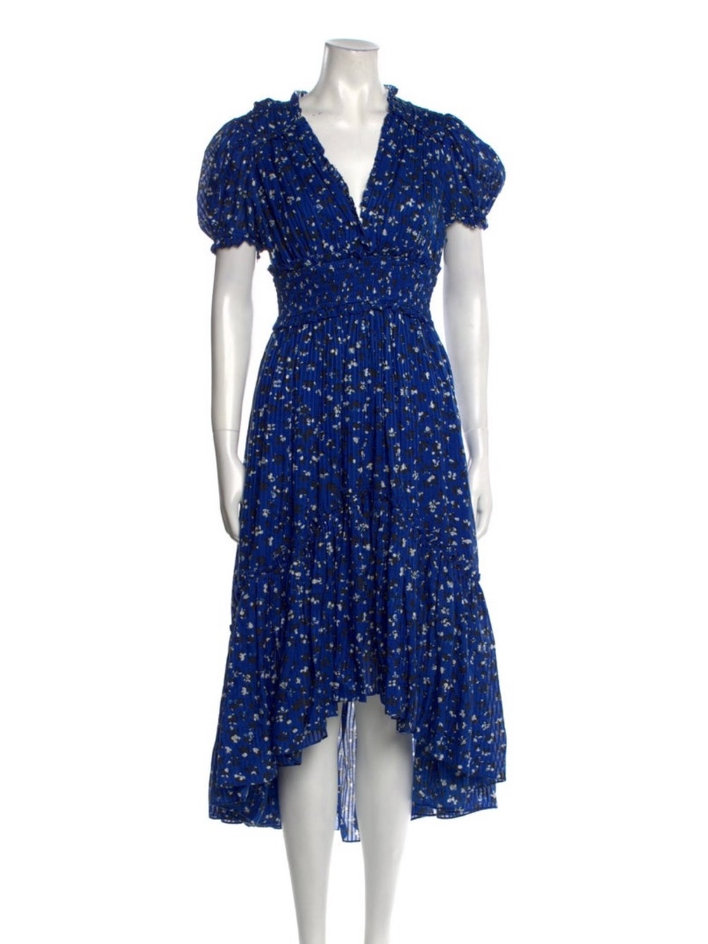 Ulla Johnson Royal Blue Floral Midi Dress